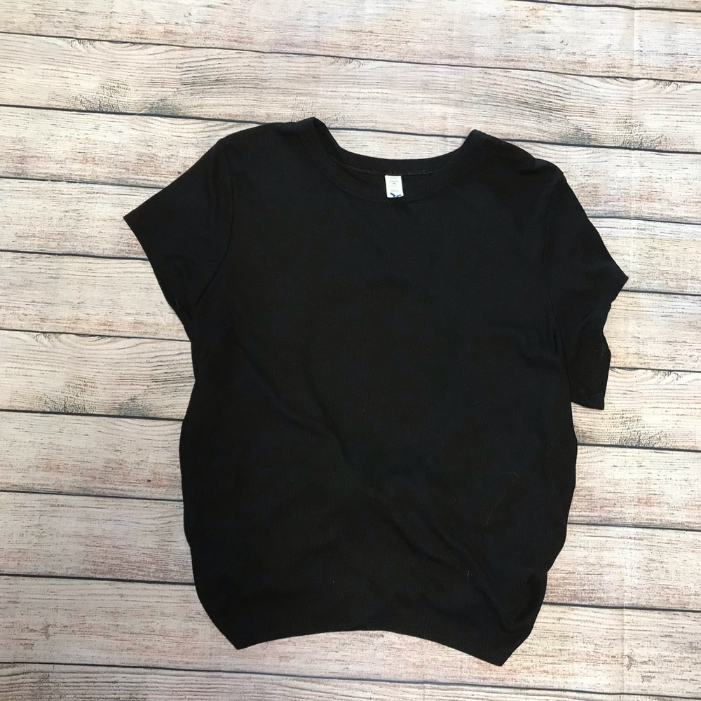 Old Navy Go-Dry Ribbed 2xl Black Women's Top Open Back Tie
